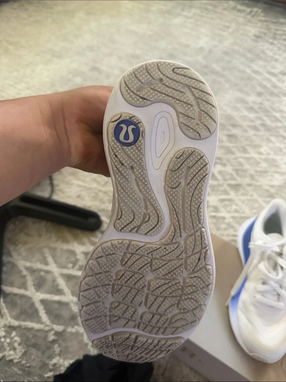 lululemon athletica woman’s ' White Sneakers withi Blue Trim